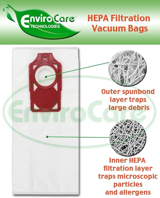 EnviroCare Replacement HEPA Vacuum Cleaner Bag Designed to Fit Riccar Vibrance and Simplicity Symmetry Uprights
