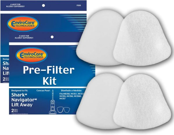 EnviroCare Premium Replacement Vacuum Cleaner Pre-Filters made to fit Shark Navigator Lift-Away