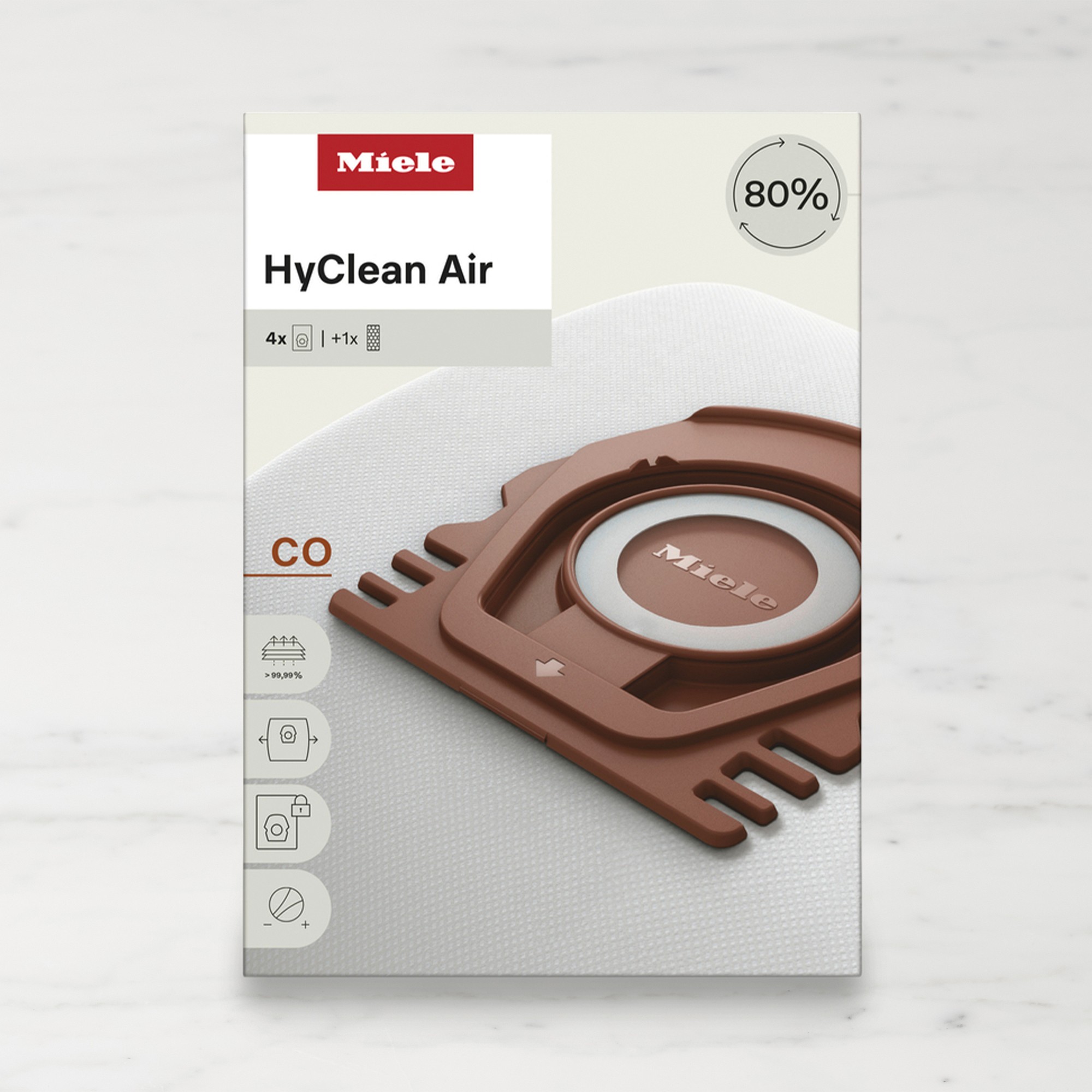 Miele HyClean Air CO Vacuum Cleaner Bags, 4 Pack