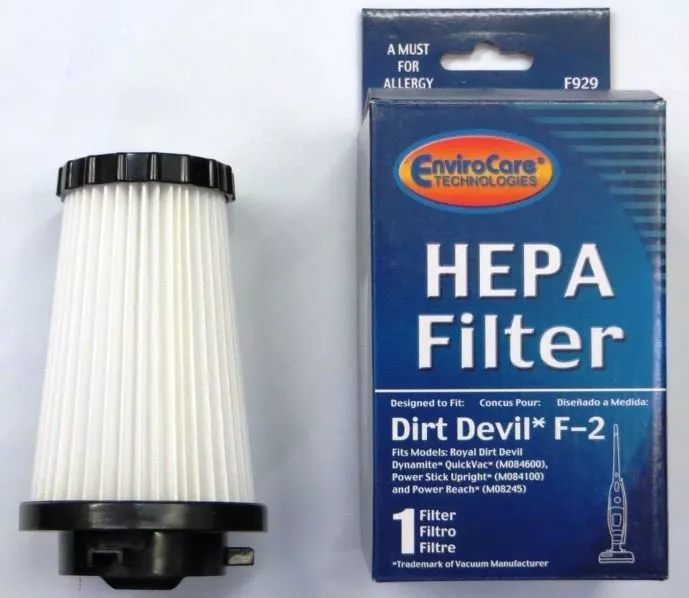EnviroCare HEPA Filtration Vacuum Cleaner Filters Designed to fit Dirt Devil, Hepa Cartridge and Royal F-2 Dynomite
