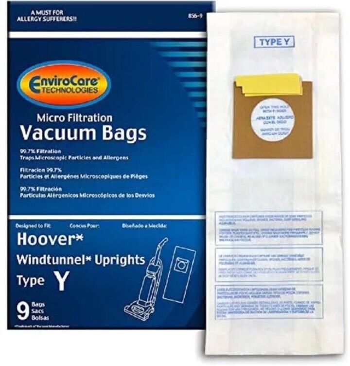EnviroCare Vacuum Bag Micro-Fltration For Hoover WindTunnel Upright Type Y- 9 Pk