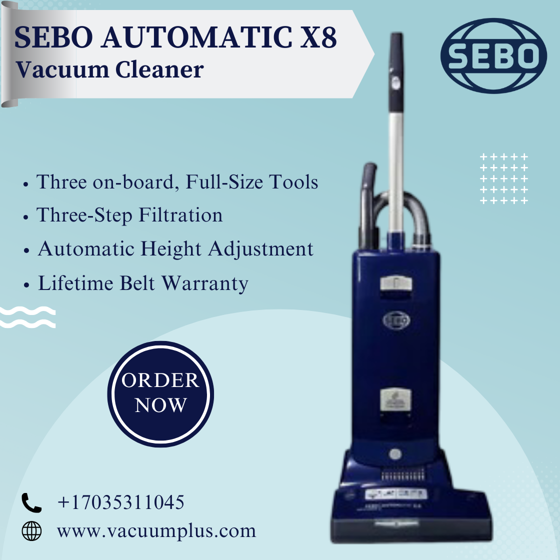 SEBO Automatic X8, Blue – Upright Vacuum